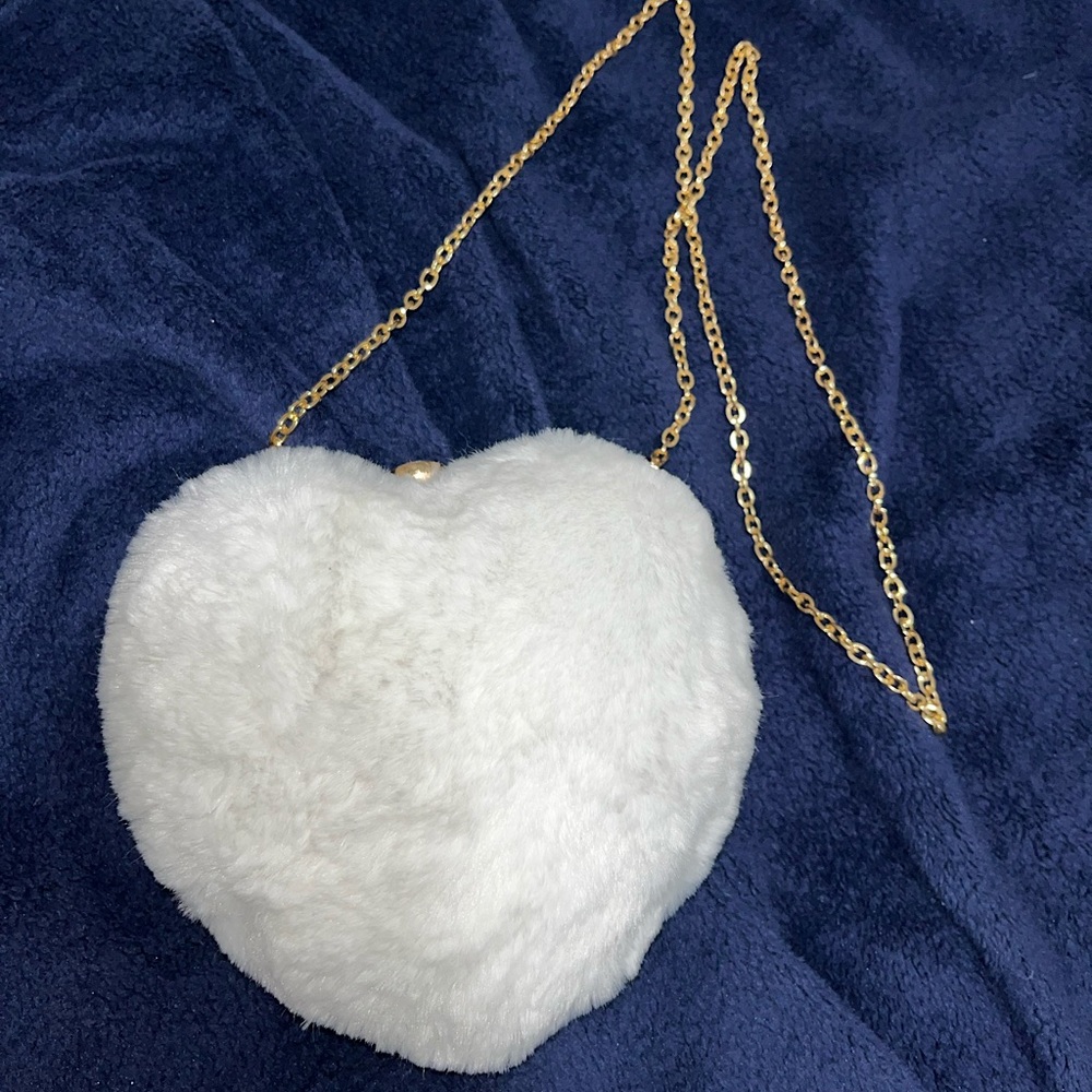 Heart Shaped Faux Fur bag